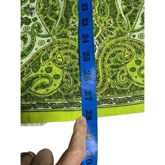 Positive Attitude Linen Blend‎ Sleeveless Top Size 16 Green Paisley Print - Picture 10 of 13